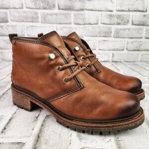 Pikolinos Aspe Booties Women's US 8.5 EU 39 Brown Leather Lace-Up Ankle Boots
